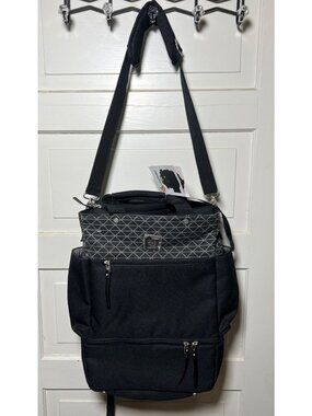 Ergobaby Carry-On Diaper Bag Backpack Black & Gray Geometric Pattern